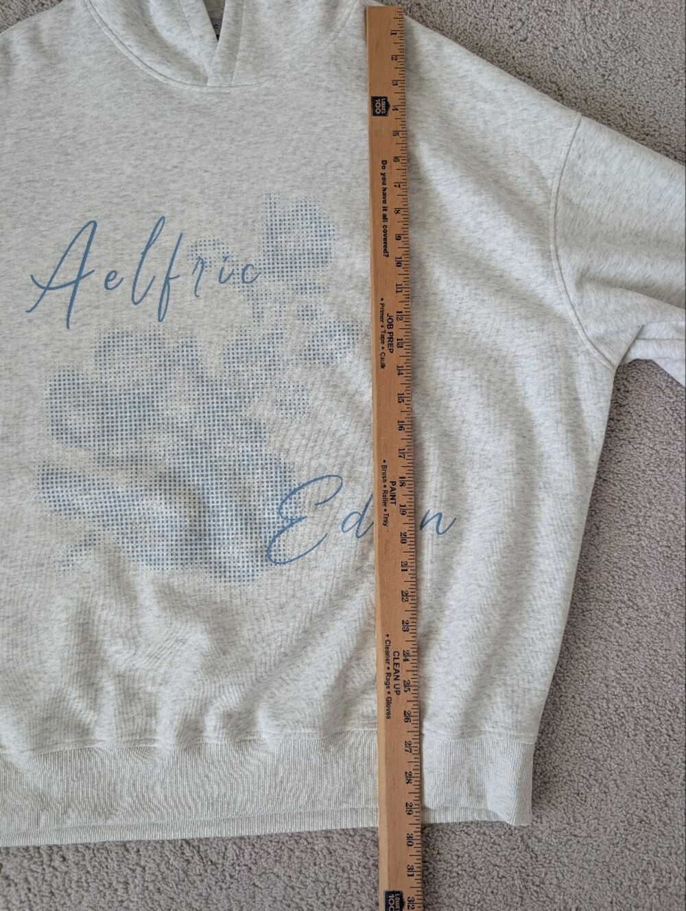 Aelfric Eden Oversized Hoodie Blurring Flower Print Size XL Gray Blue - Picture 12 of 12